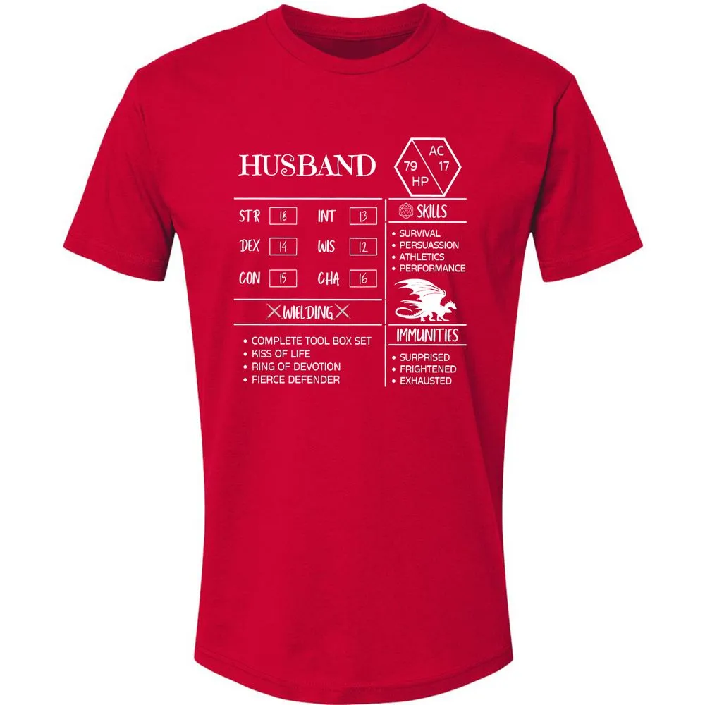 Husband Stats 2 Premium Unisex T-Shirt - Red - 6