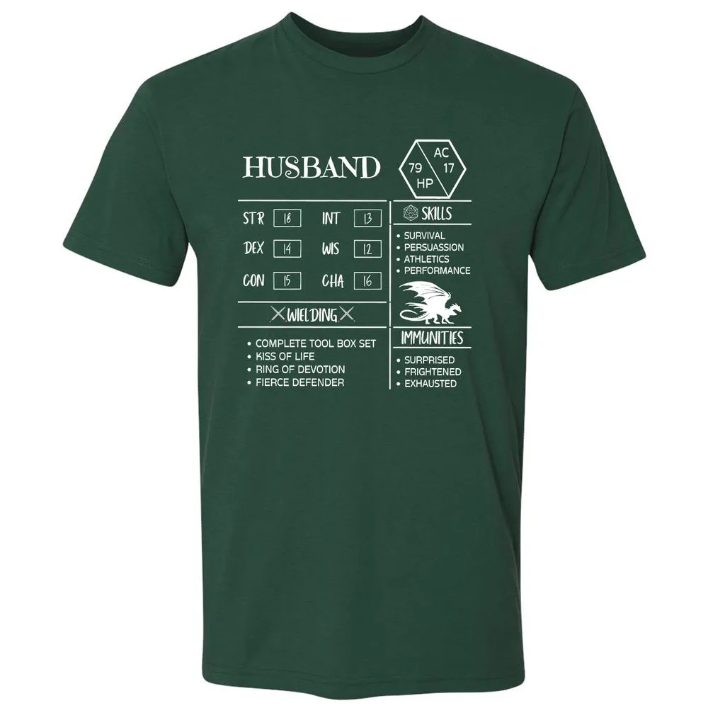 Husband Stats 2 Premium Unisex T-Shirt - Forest Green - 13