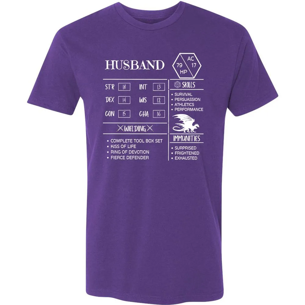Husband Stats 2 Premium Unisex T-Shirt - Purple Rush - 7
