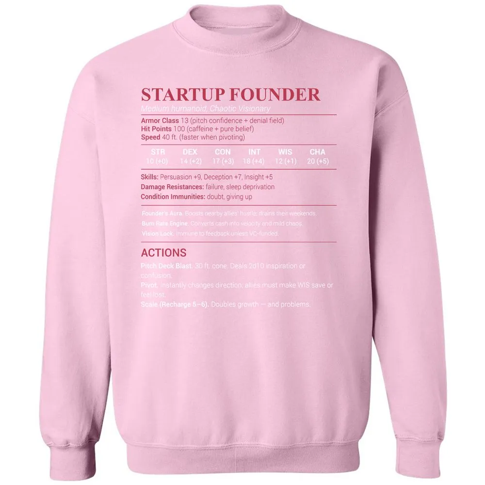 Startup Founder Classic Unisex Sweatshirt - Light Pink - 3