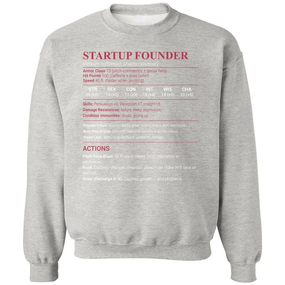 Startup Founder Classic Unisex Sweatshirt - Ash - 8