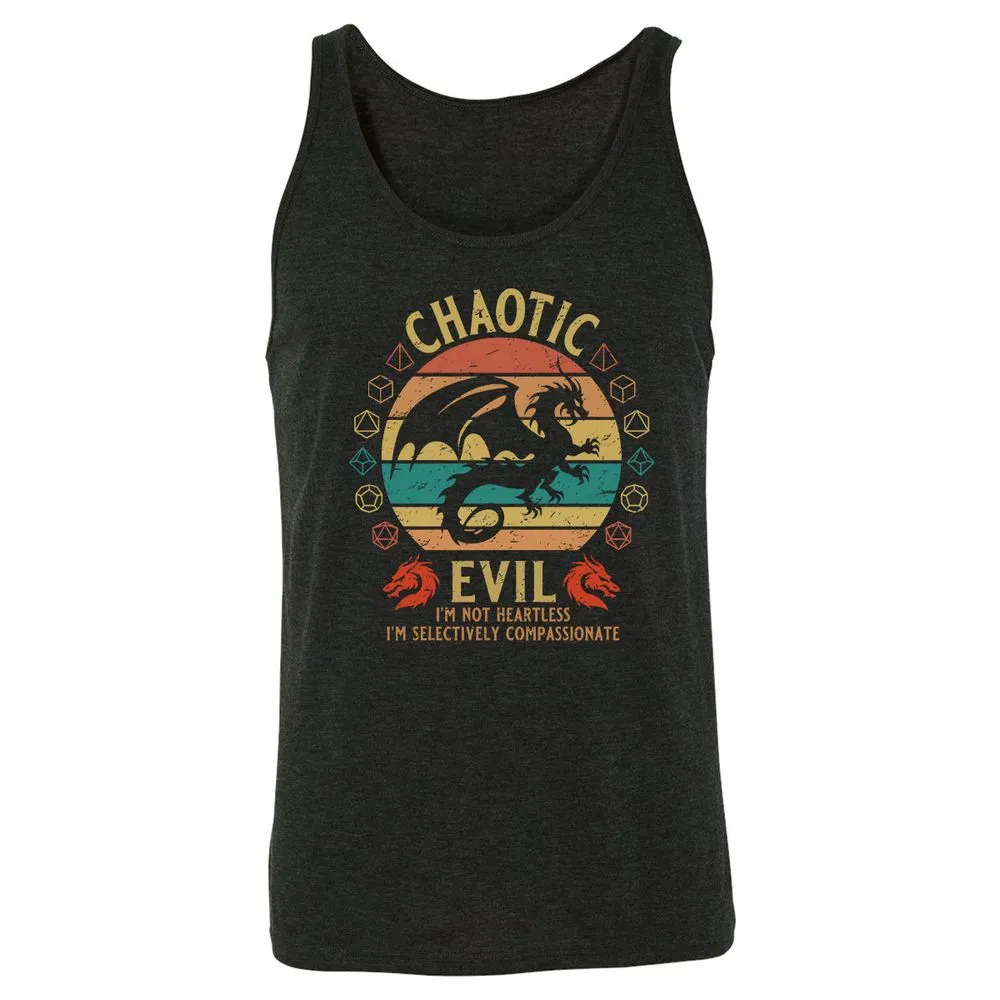 Chaotic Evil Unisex Jersey Tank - Charcoal Black Triblend - 5