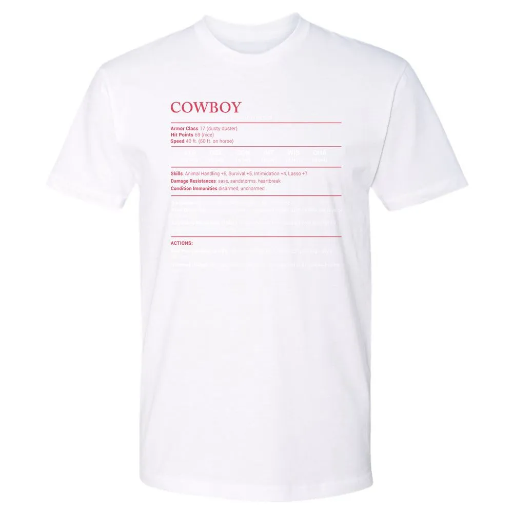 Cowboy Stats Premium Unisex T-Shirt - White - 4