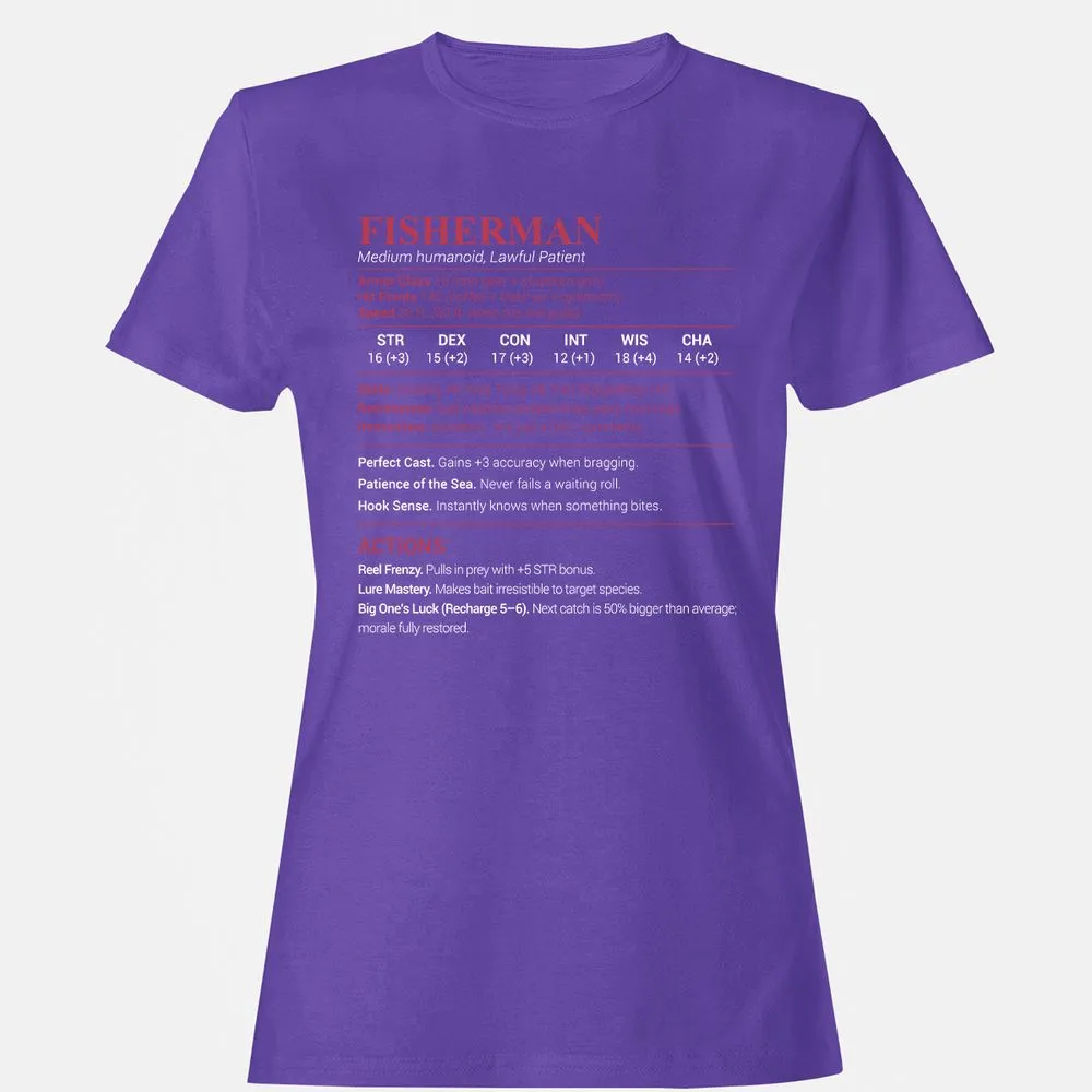 Fisherman Stats Women's T-Shirt - Purple - 12