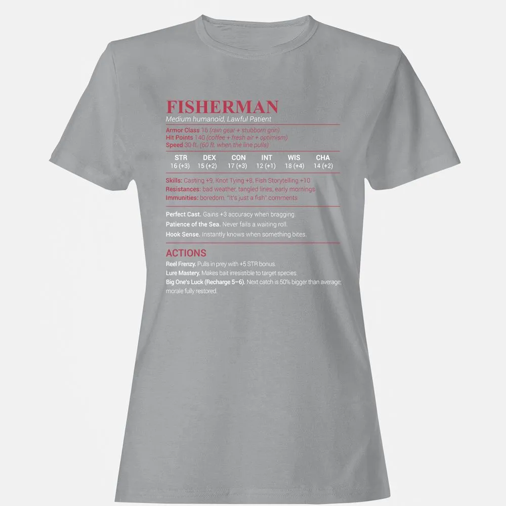 Fisherman Stats Women's T-Shirt - Sport Grey - 15