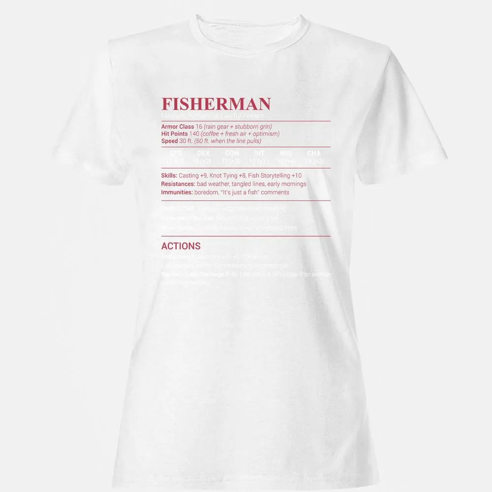 Fisherman Stats Women's T-Shirt - White - 16