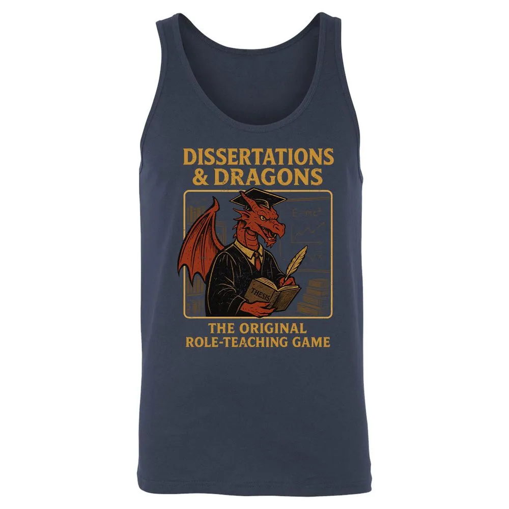 Disserations & Dragons Unisex Jersey Tank - Navy - 2
