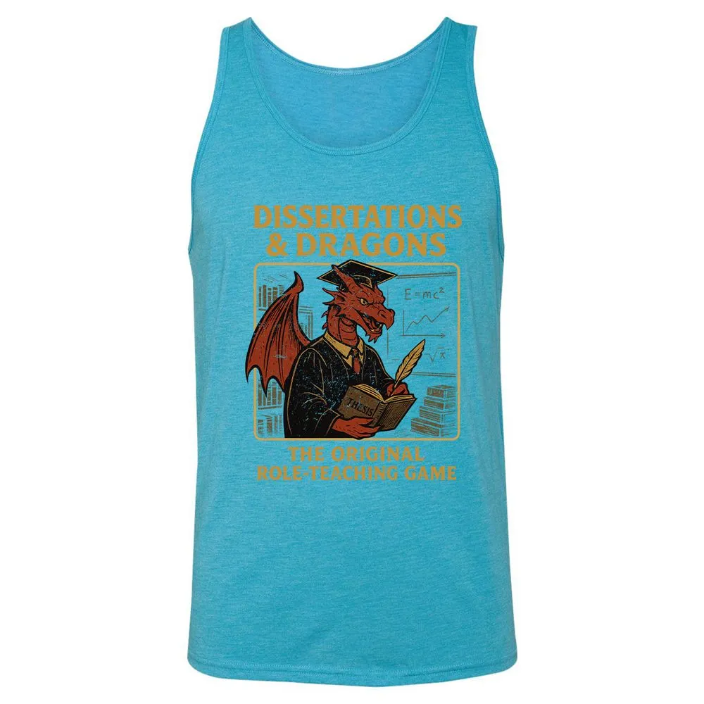 Disserations & Dragons Unisex Jersey Tank - Aqua Triblend - 3