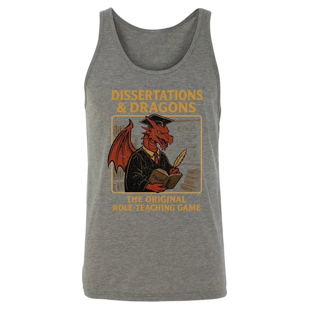 Disserations & Dragons Unisex Jersey Tank - Grey Triblend - 8