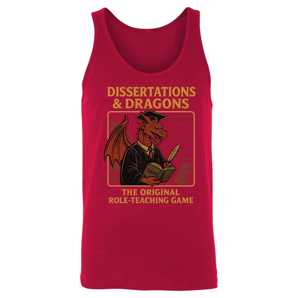 Disserations & Dragons Unisex Jersey Tank - Red - 11