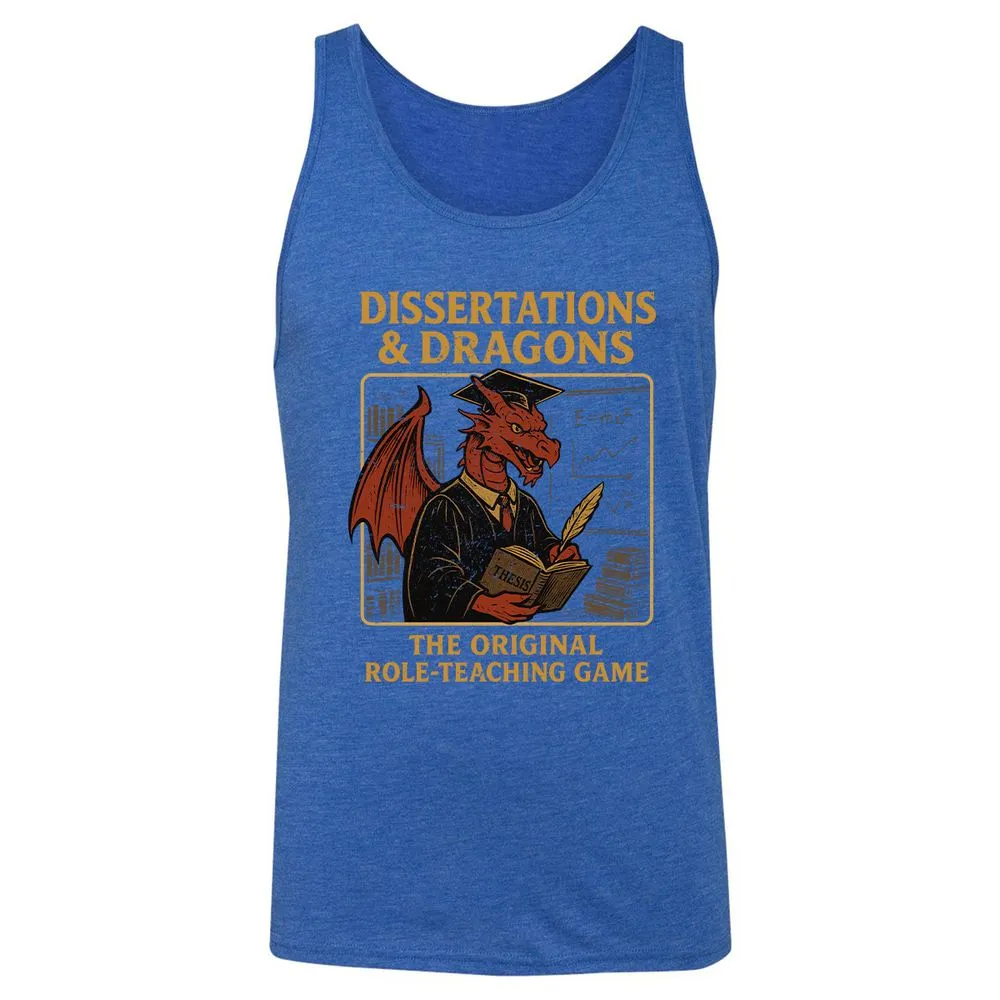 Disserations & Dragons Unisex Jersey Tank - True Royal Triblend - 12
