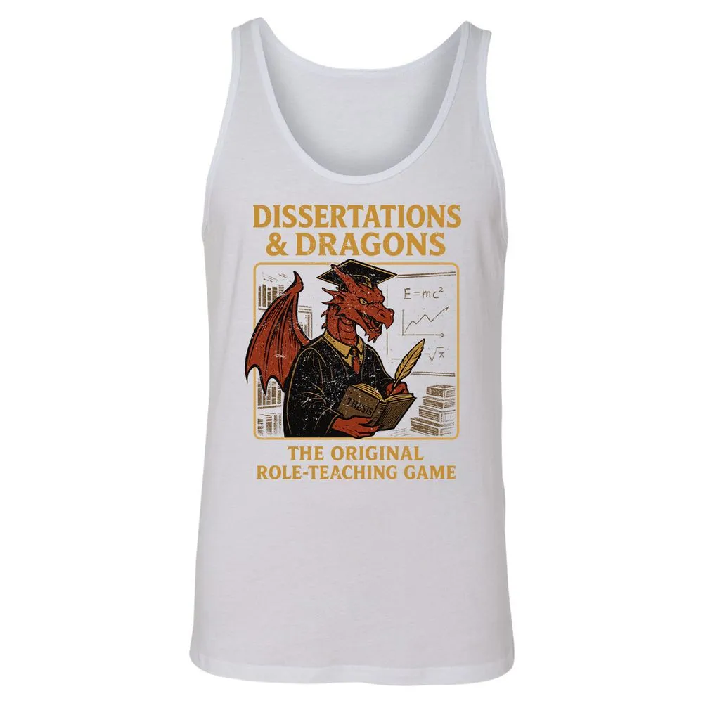 Disserations & Dragons Unisex Jersey Tank - White - 14