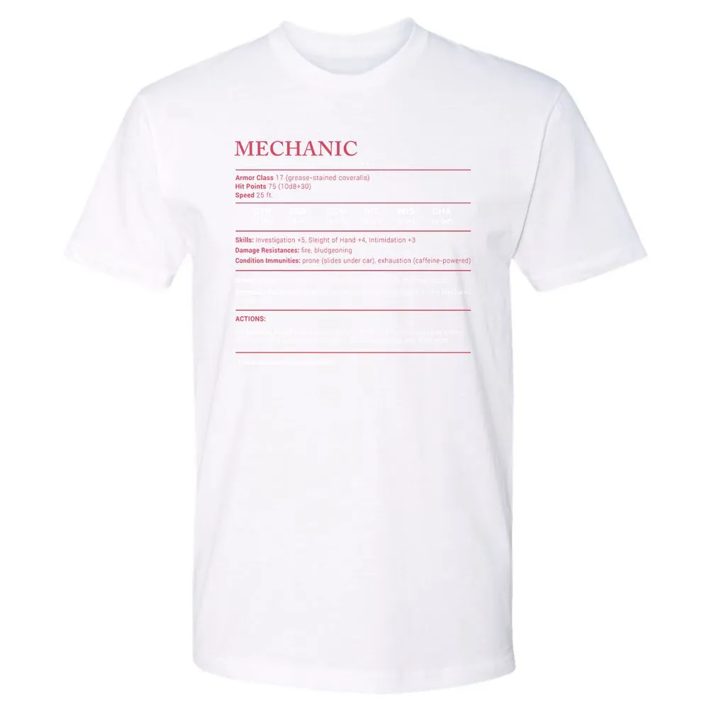 Mechanic Stats Premium Unisex T-Shirt - White - 4