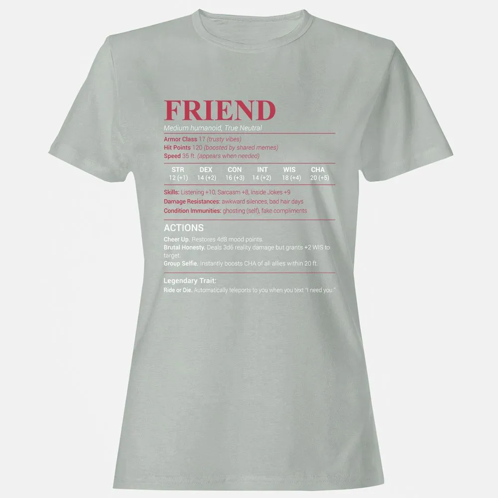 Friend Stats Women's T-Shirt - Ash - 2