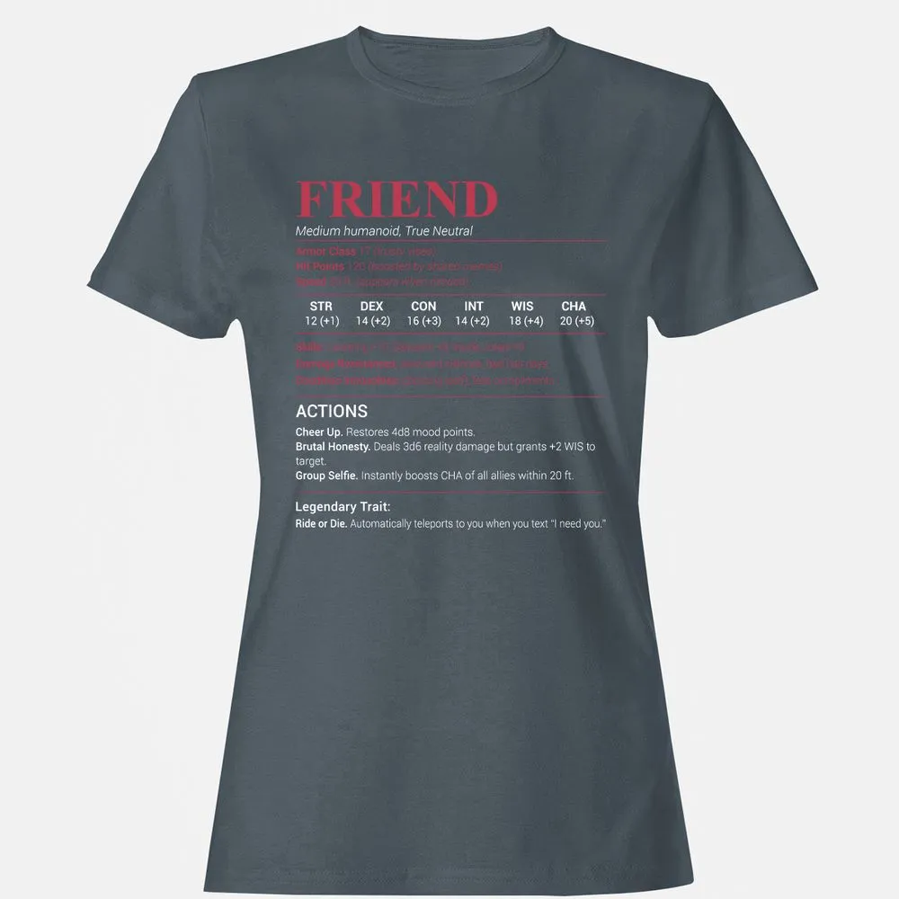 Friend Stats Women's T-Shirt - Charcoal - 3