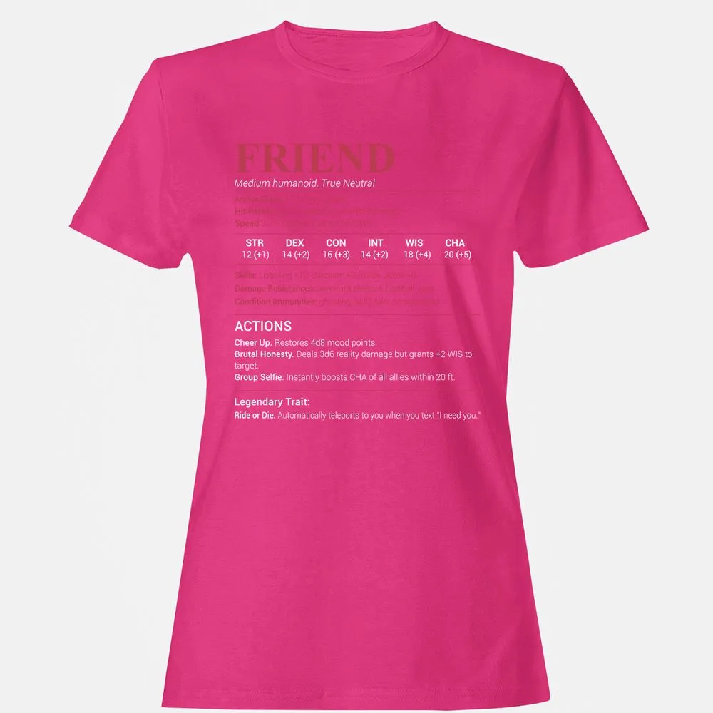 Friend Stats Women's T-Shirt - Heliconia - 6