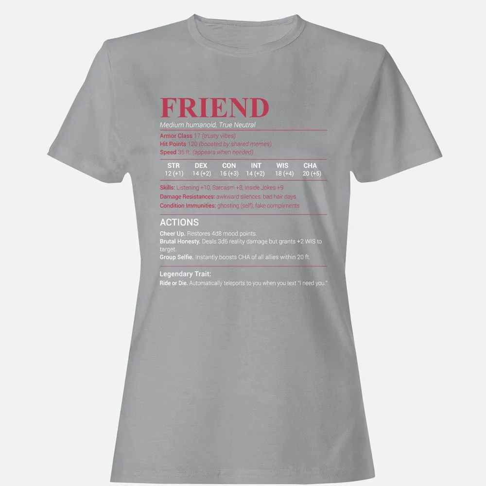 Friend Stats Women's T-Shirt - Sport Grey - 15