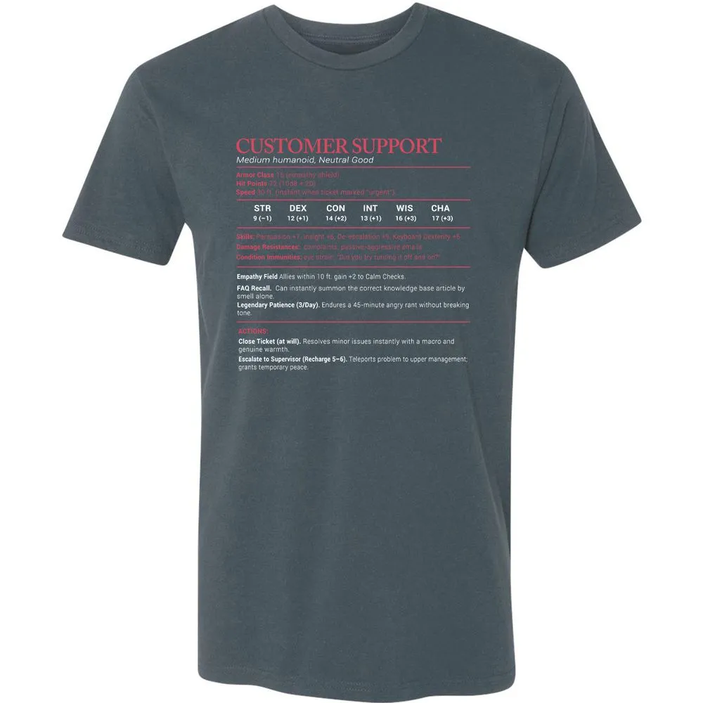 Customer Support Stats Premium Unisex T-Shirt - Indigo - 15