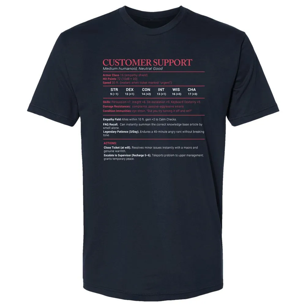 Customer Support Stats Premium Unisex T-Shirt - Midnight Navy - 2