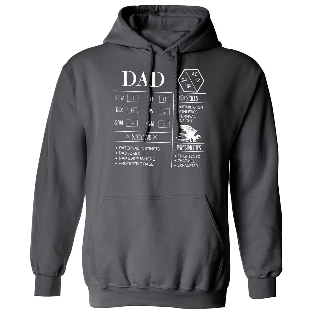 Dad Stats 2 Classic Unisex Hoodie - Charcoal - 7