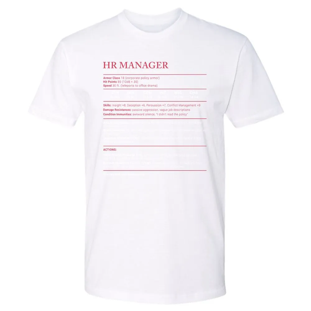 HR Manager Stats Premium Unisex T-Shirt - White - 4