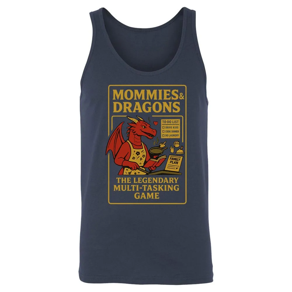 Mommies & Dragons Unisex Jersey Tank - Navy - 2