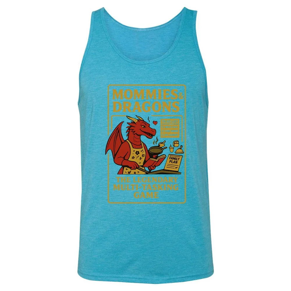 Mommies & Dragons Unisex Jersey Tank - Aqua Triblend - 3
