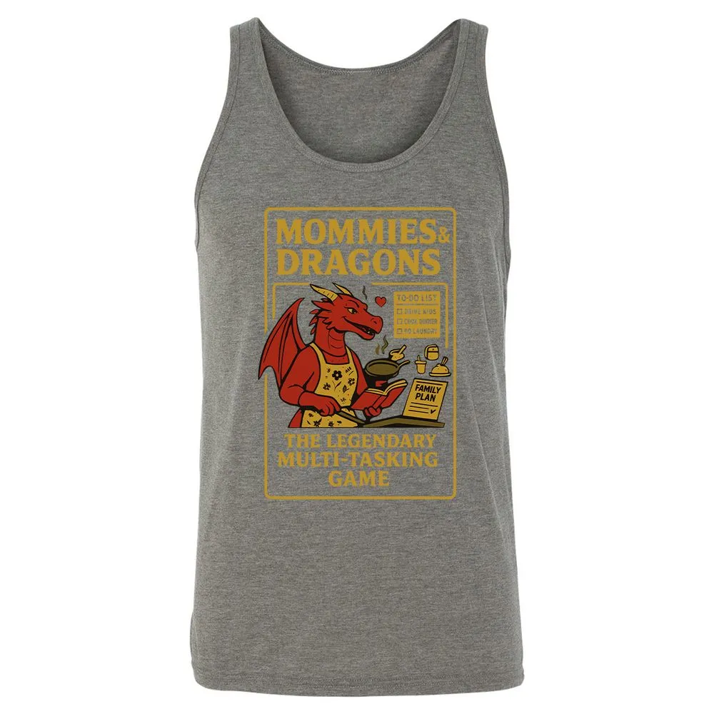 Mommies & Dragons Unisex Jersey Tank - Grey Triblend - 8