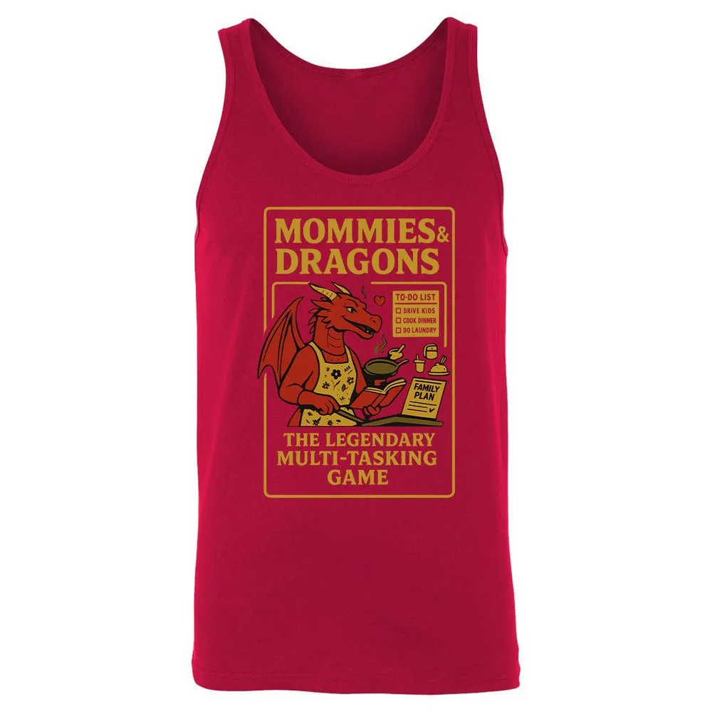 Mommies & Dragons Unisex Jersey Tank - Red - 11