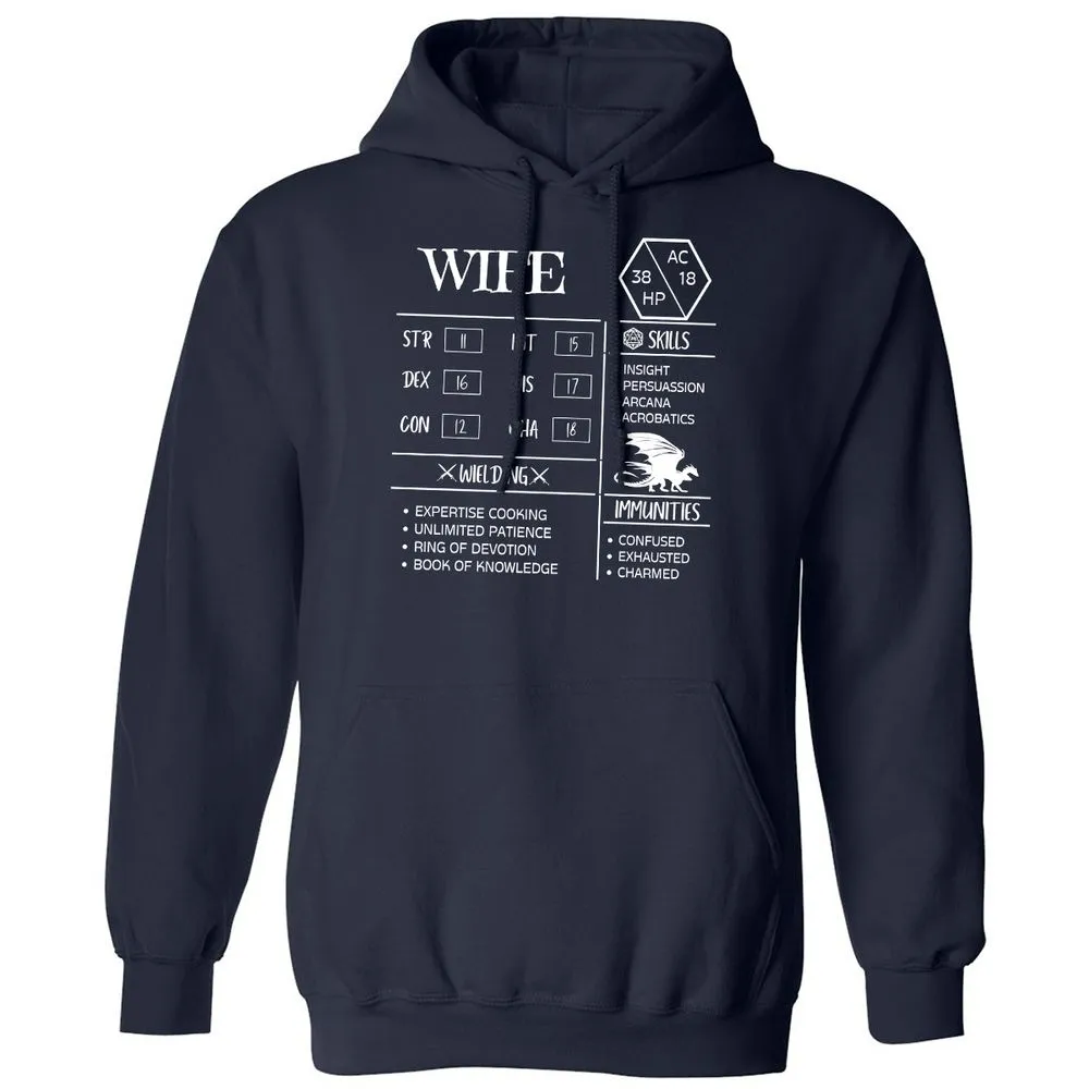 Wife Stats 2 Classic Unisex Hoodie - Navy - 2