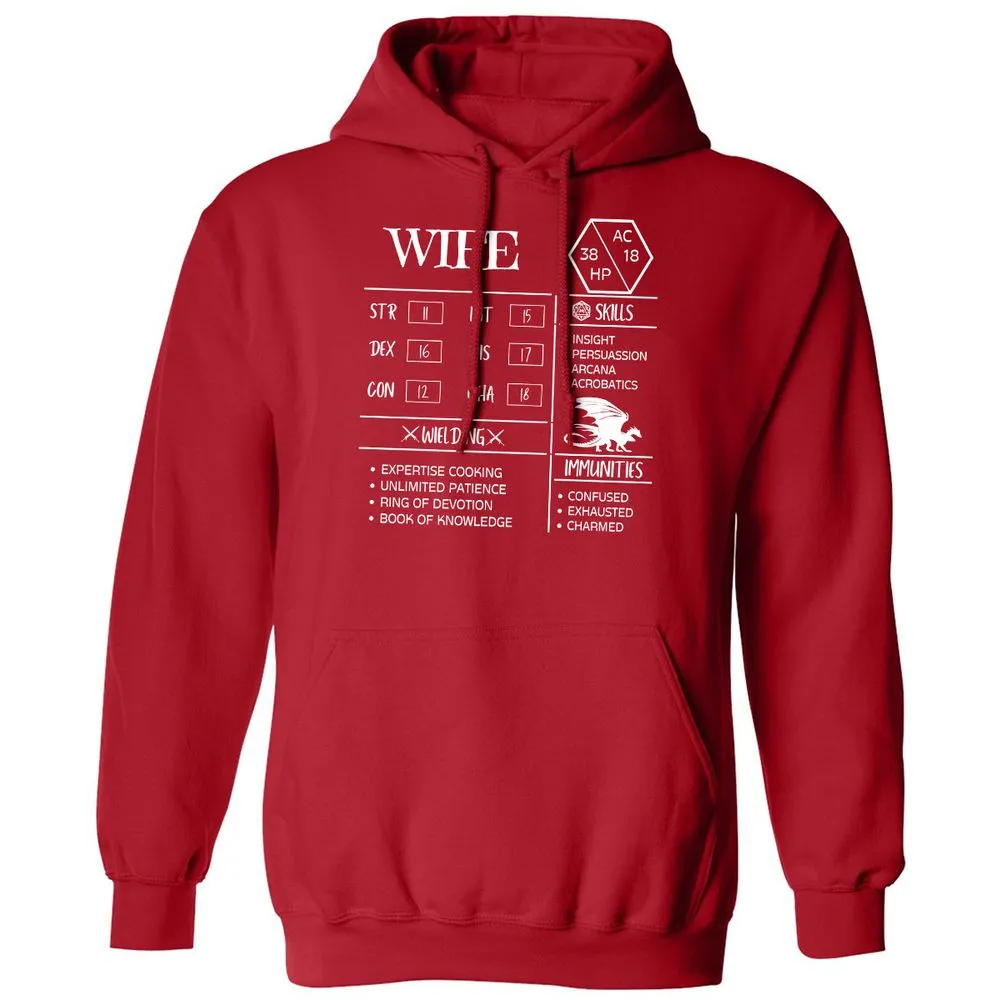 Wife Stats 2 Classic Unisex Hoodie - Red - 5