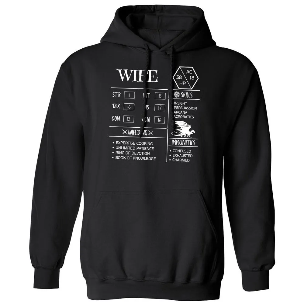 Wife Stats 2 Classic Unisex Hoodie - Black - 1