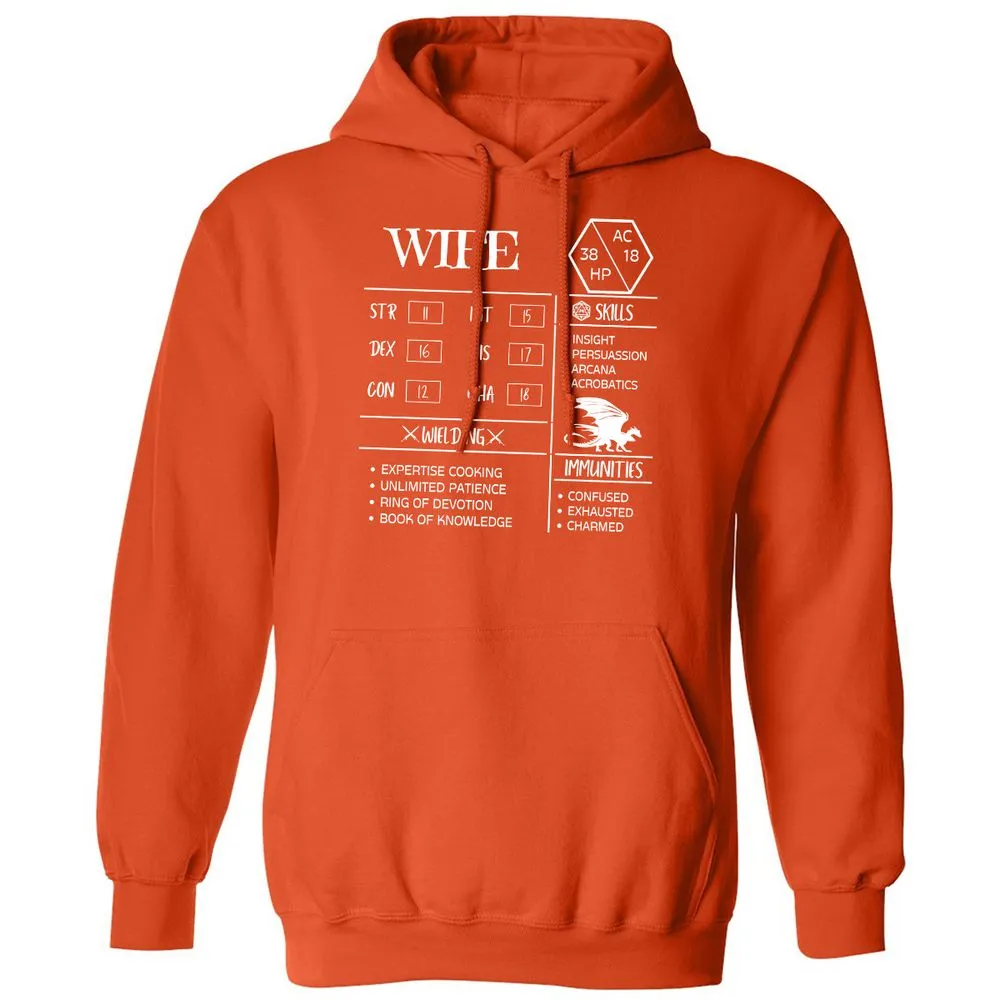 Wife Stats 2 Classic Unisex Hoodie - Orange - 10