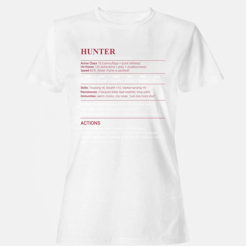 Hunter Stats Women's T-Shirt - White - 16