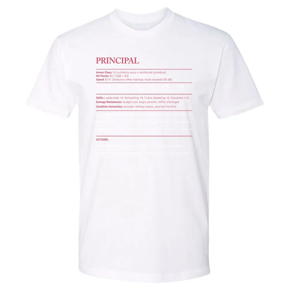 Principal Stats Premium Unisex T-Shirt - White - 4