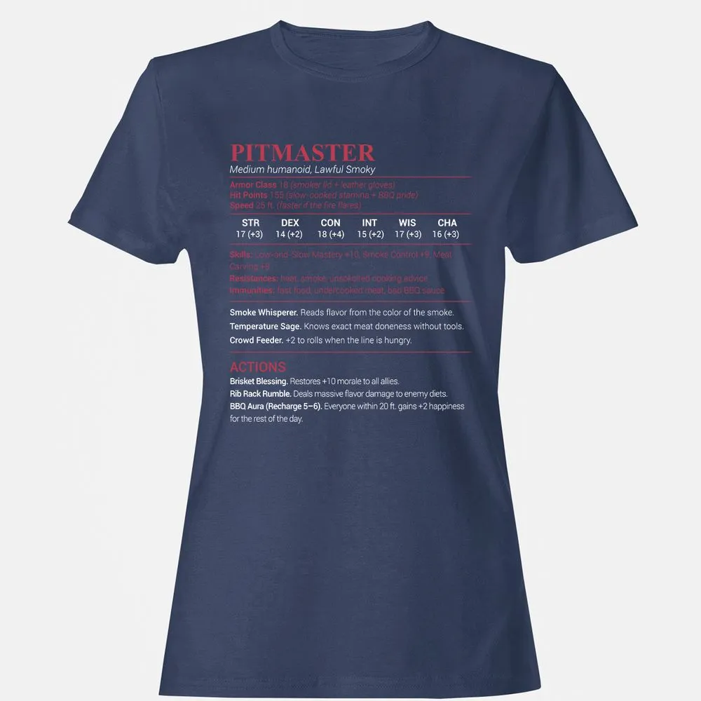 Pitmaster Stats Women's T-Shirt - Navy - 10