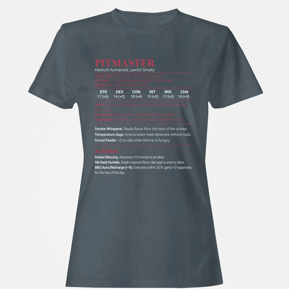 Pitmaster Stats Women's T-Shirt - Charcoal - 3