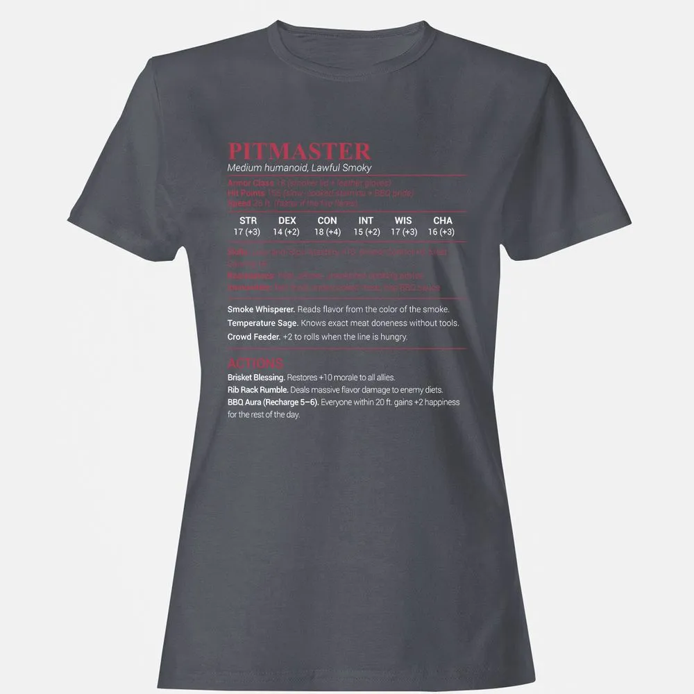 Pitmaster Stats Women's T-Shirt - Dark Heather - 5