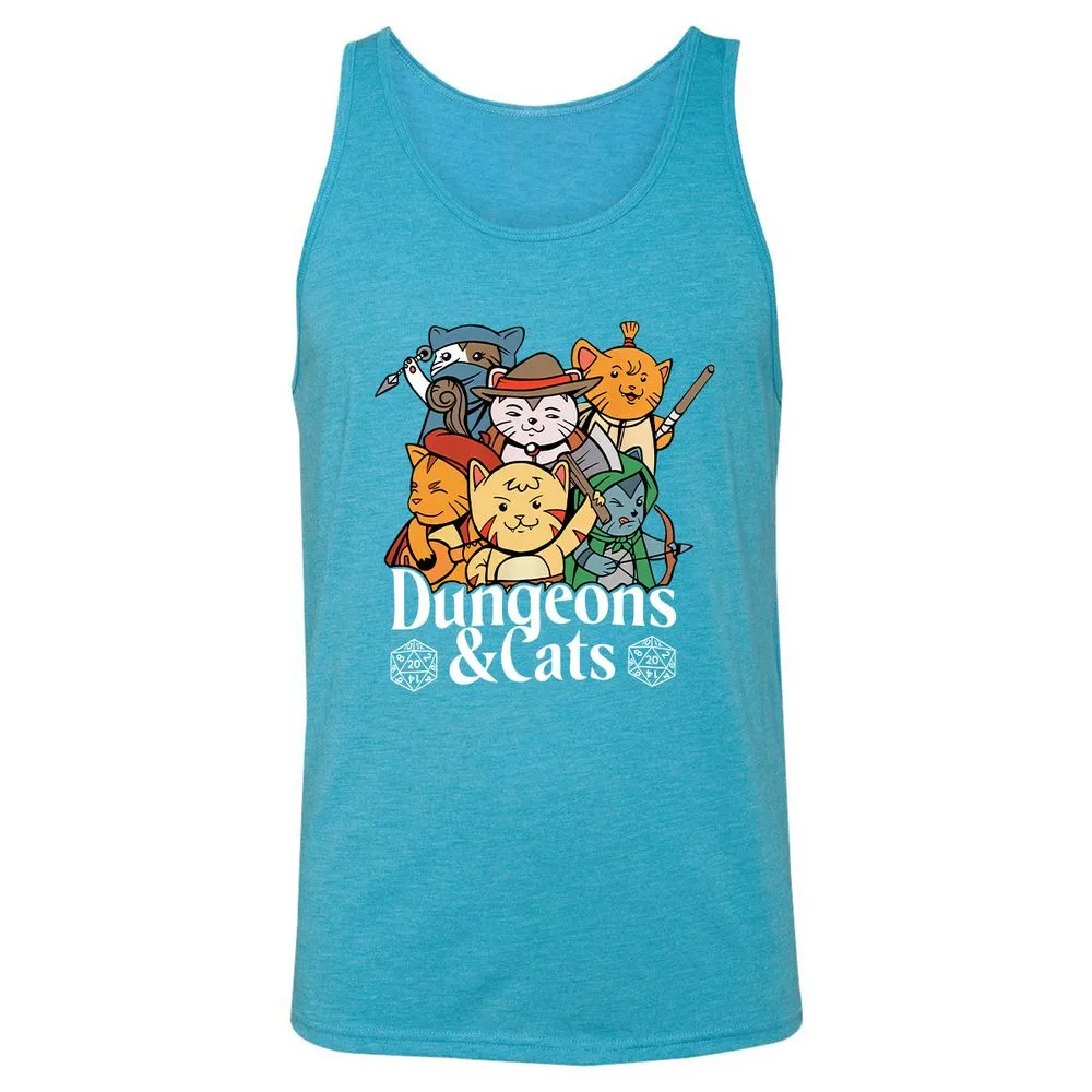 Dungeons & Cats Unisex Jersey Tank - Aqua Triblend - 3