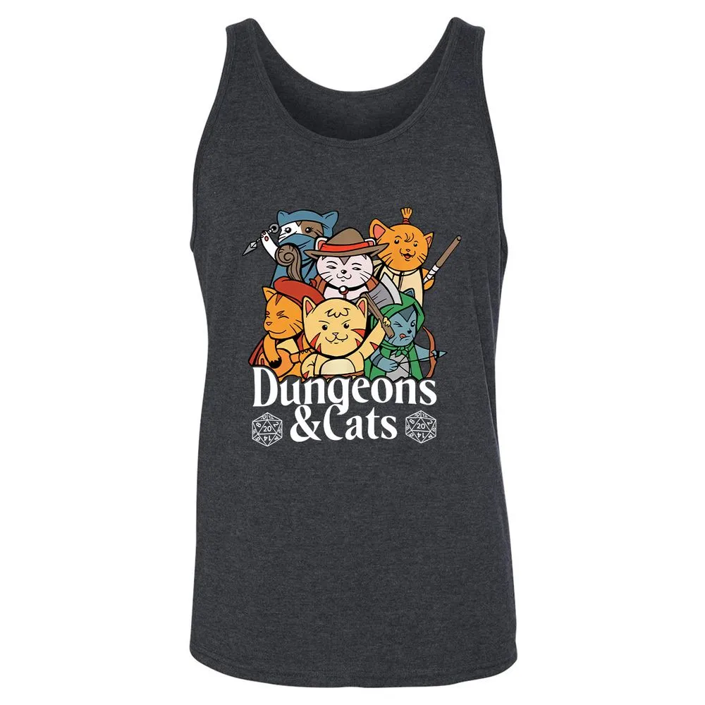 Dungeons & Cats Unisex Jersey Tank - Dark Grey Heather - 6