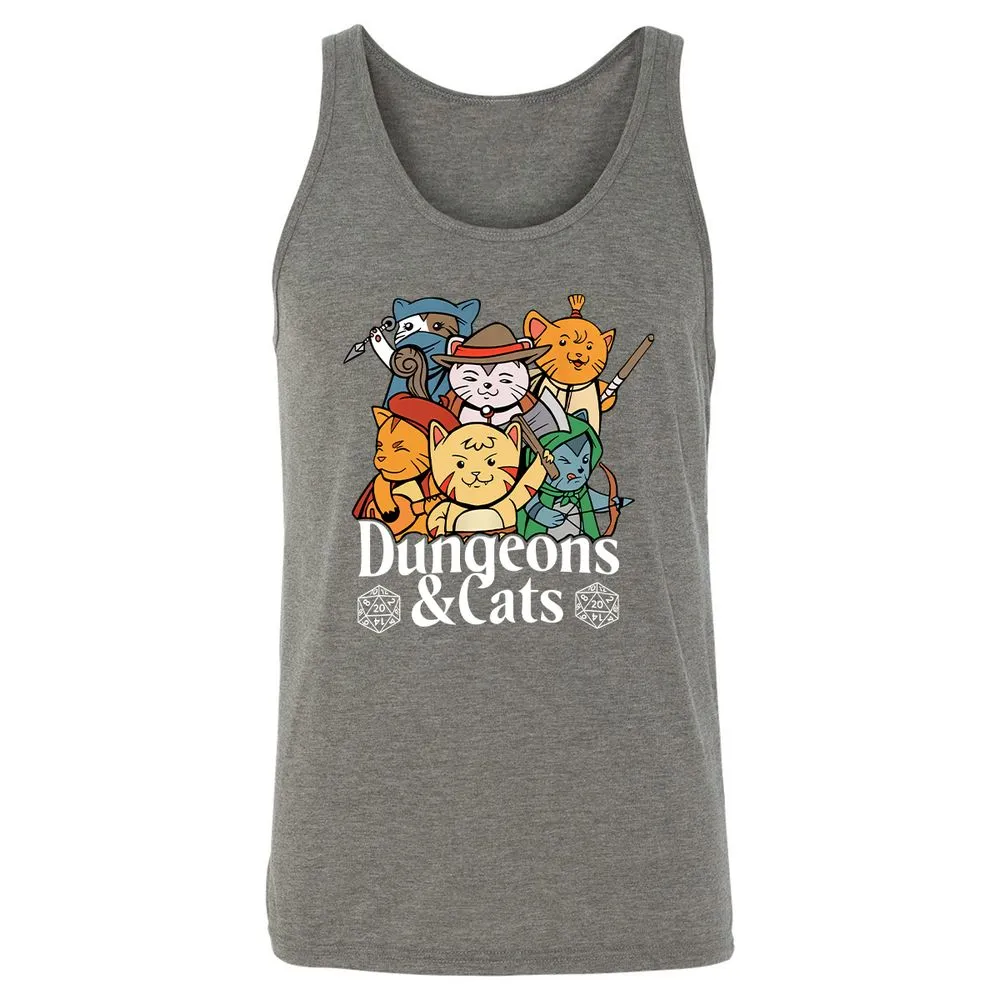 Dungeons & Cats Unisex Jersey Tank - Grey Triblend - 8