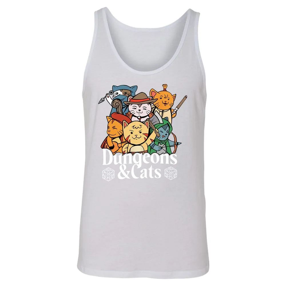 Dungeons & Cats Unisex Jersey Tank - White - 14