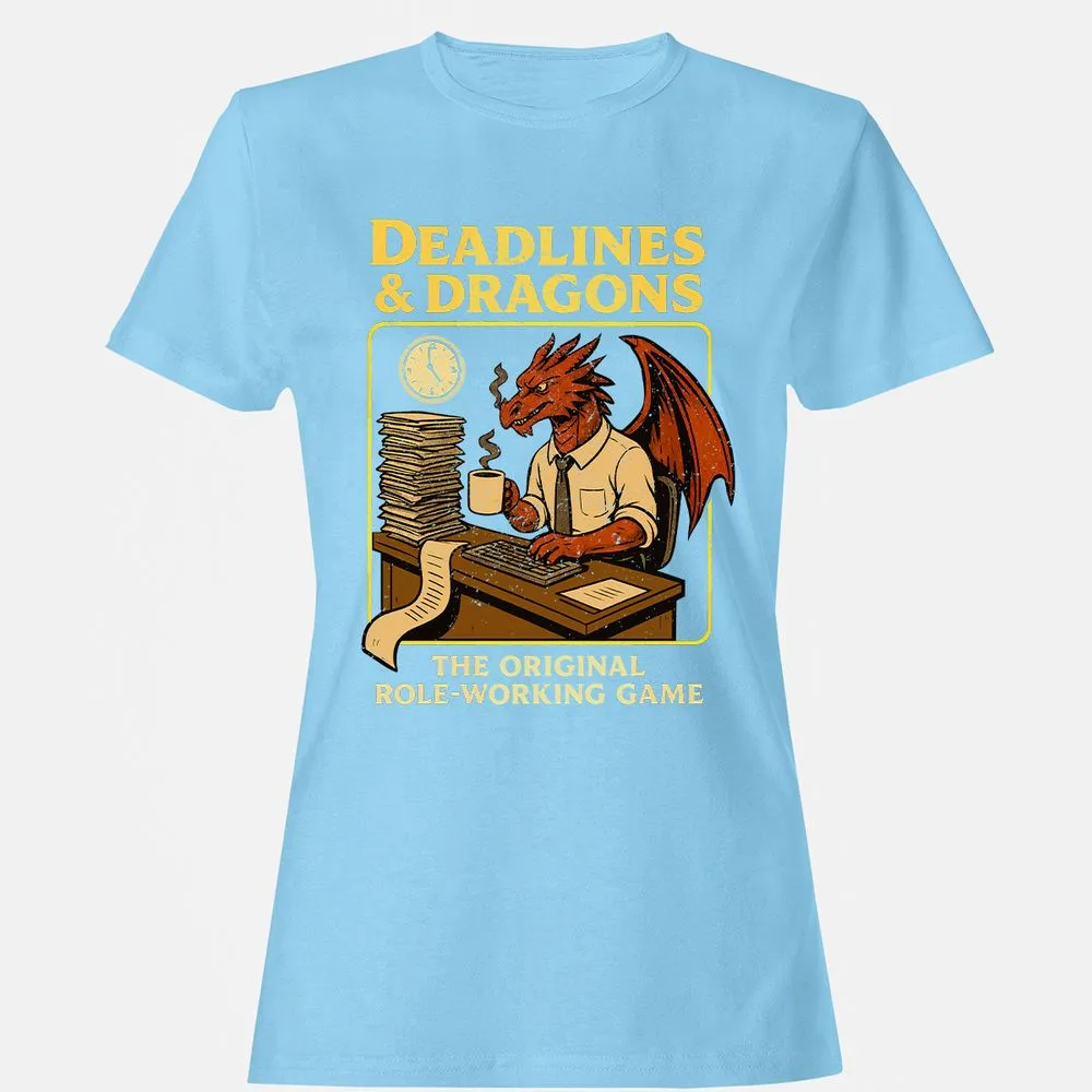 Deadlines & Dragons (Office Staff) Women's T-Shirt - Light Blue - 8