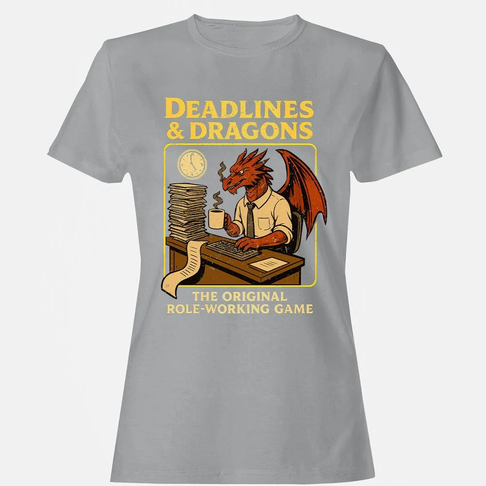 Deadlines & Dragons (Office Staff) Women's T-Shirt - Sport Grey - 15