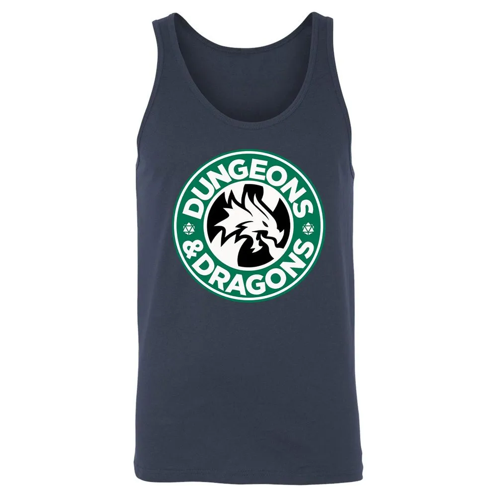 D&D Coffee Unisex Jersey Tank - Navy - 2