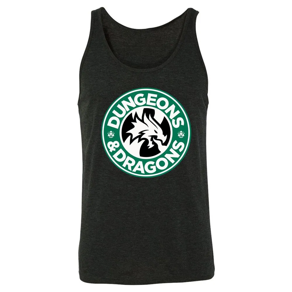 D&D Coffee Unisex Jersey Tank - Charcoal Black Triblend - 5