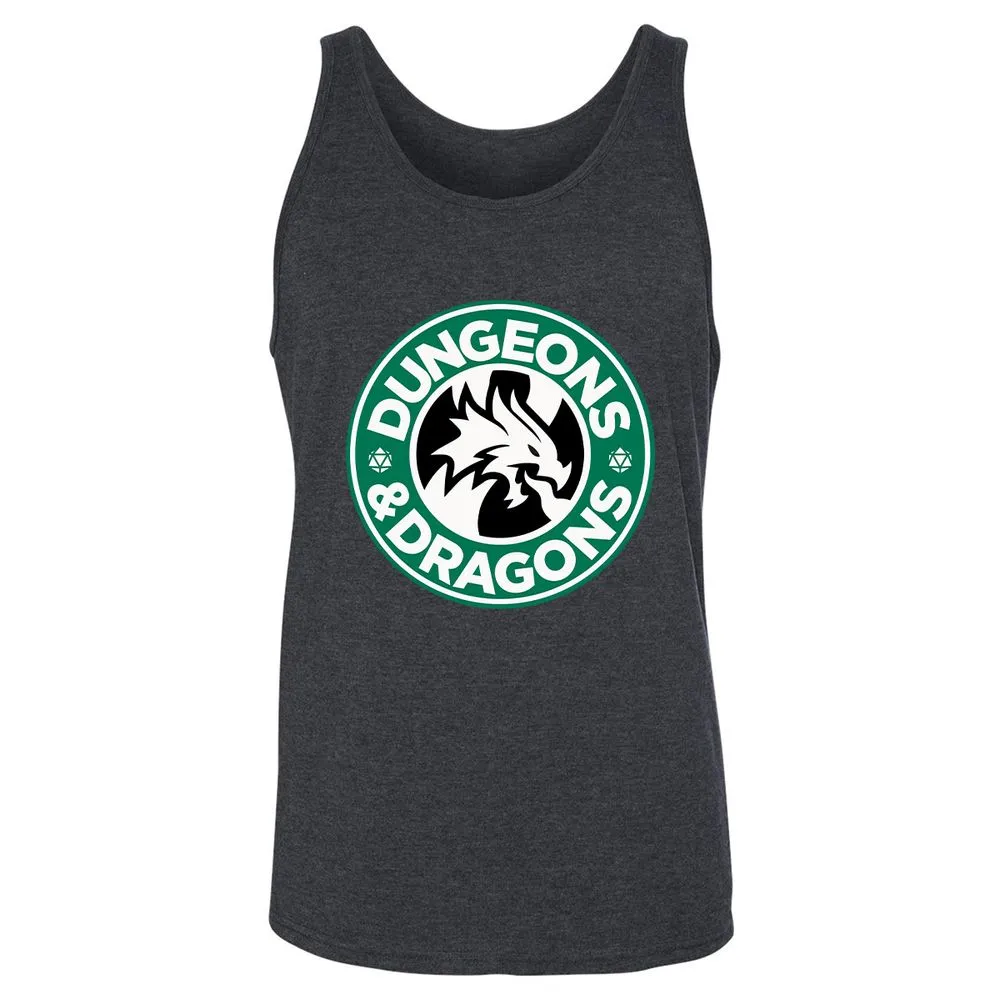D&D Coffee Unisex Jersey Tank - Dark Grey Heather - 6
