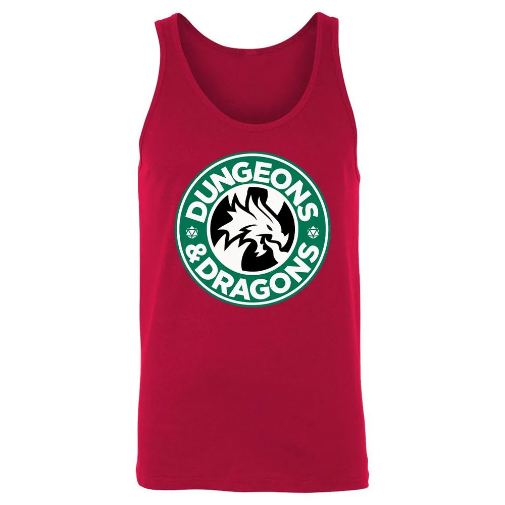 D&D Coffee Unisex Jersey Tank - Red - 11
