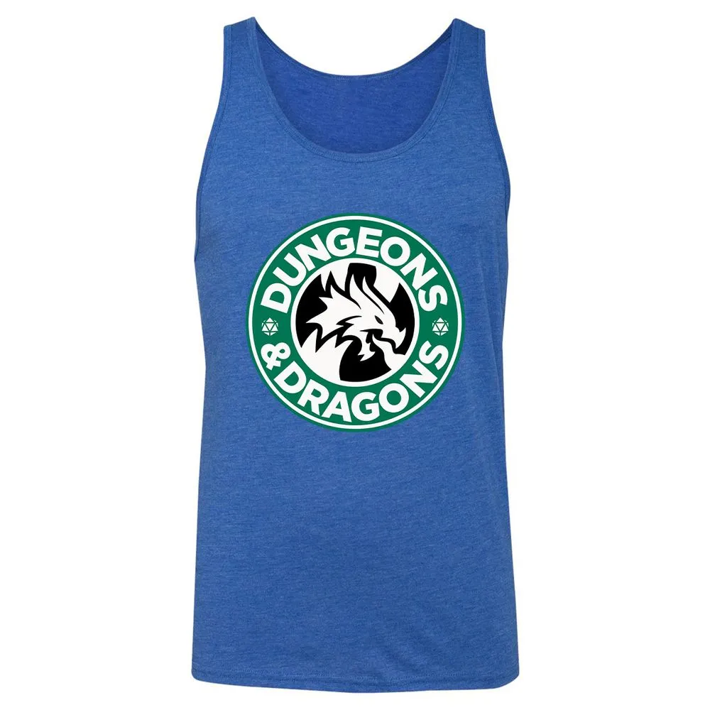 D&D Coffee Unisex Jersey Tank - True Royal Triblend - 12