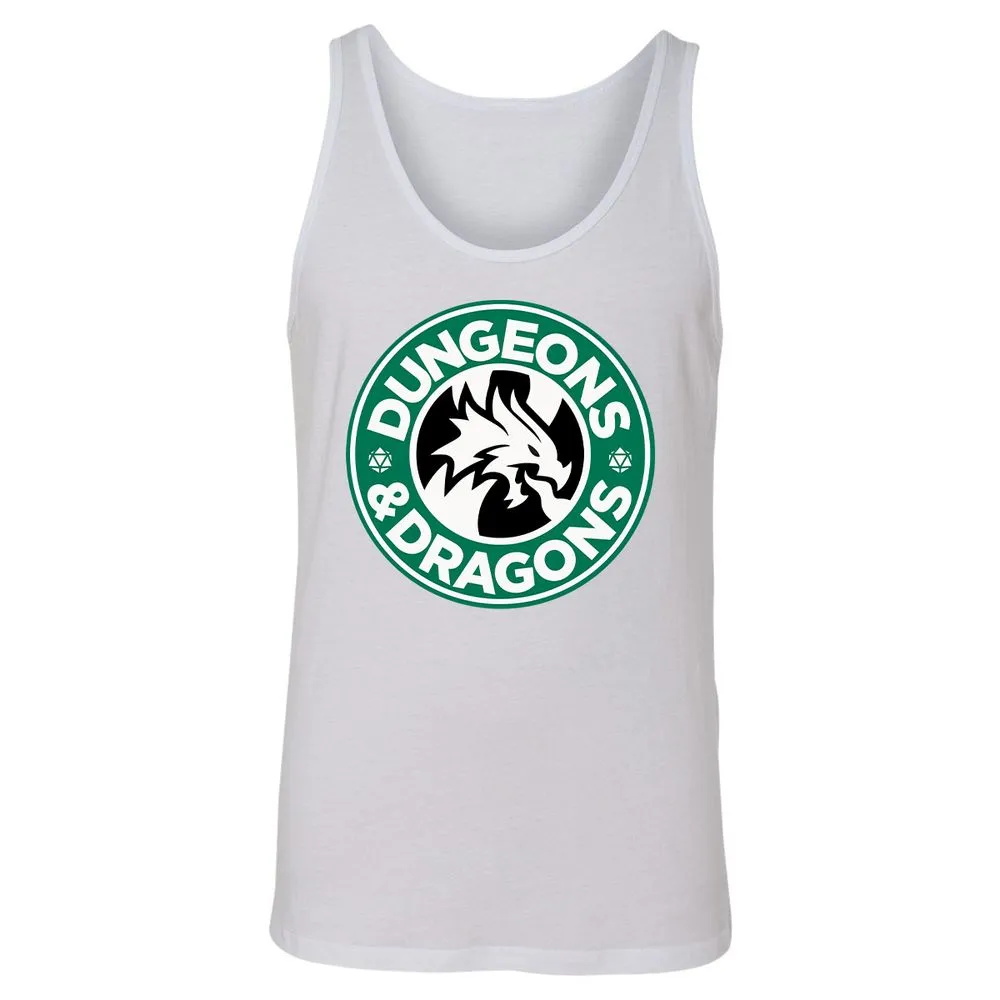 D&D Coffee Unisex Jersey Tank - White - 14